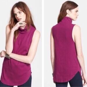 Free People Mock Neck Sleeveless Top in Plum Women’s size medium